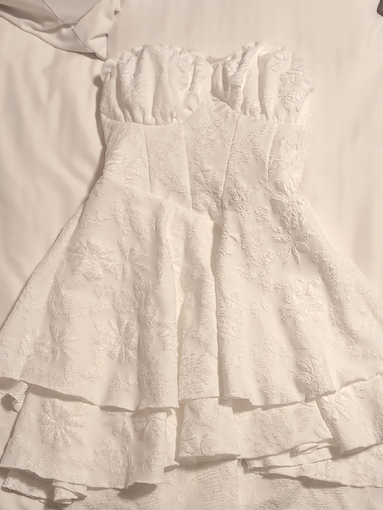 SHEIN Dresses & Skirts - SHEIN White Smocked Fabric Tag Dress